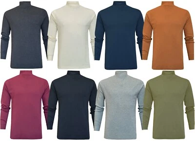 Mens Mock Neck Jumper Top Lightweight Baselayer Turtle Funnel Neck by Beebizco