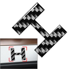 H Fenster Tür Wand Abzeichen Emblem Alphabet Brief Aufkleber Carbon Schwarz