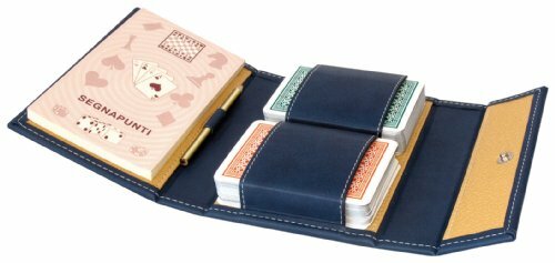 Modiano Astuccio in similpelle blu 2 mazzi Burraco (n3r)