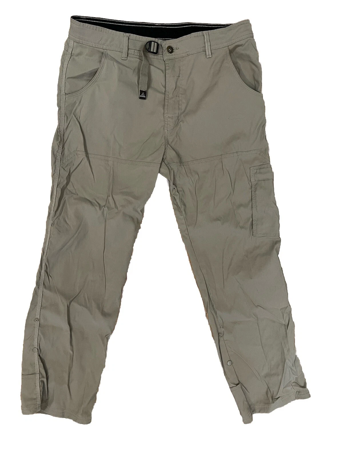 PrAna Zion Pants Men's Lrg X 30L Stretch Hiking Straight Leg Belted Cargo