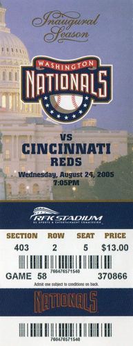 Biglietti stagione inaugurale Washington Nationals 2005 Mets Reds Stros Braves LEGGERE - Foto 4 di 7