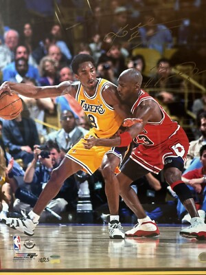 Michael Jordan & Kobe Bryant Double autographed picture. Panini 18