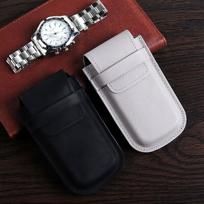 Lychee Top Layer Leather WatchStorage Bag Leather Protective Cover for Watch
