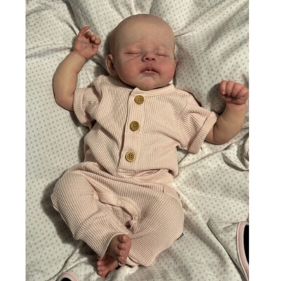 20'' Finished Reborn Baby Doll Lifelike Sleeping Newborn Doll Without Hair Gift
