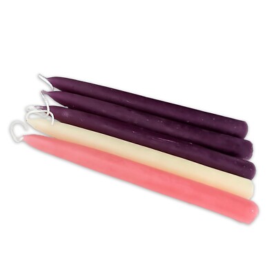 100% Pure Beeswax Advent Taper Candles (10 Hour Burn Time Each, 50 Hours Total)