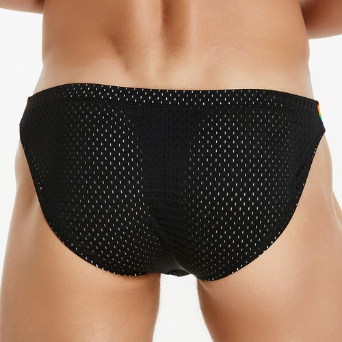 NEW SEOBEAN LOW RISE SEXY RAINBOW BELT MESH BRIEF UNDERWEAR - Picture 7 of 13