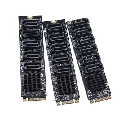 PCI-E Expansion Card SATA3.0 6Gbps Converter M.2 To SATA 3.0 Riser Card M2 M-KEY