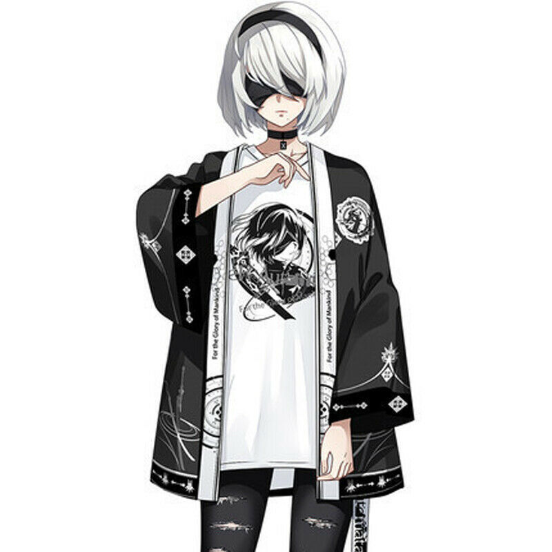 MOE 2B NieR Automata Anime T-Shirt Printing Men Tops, Milk Protein