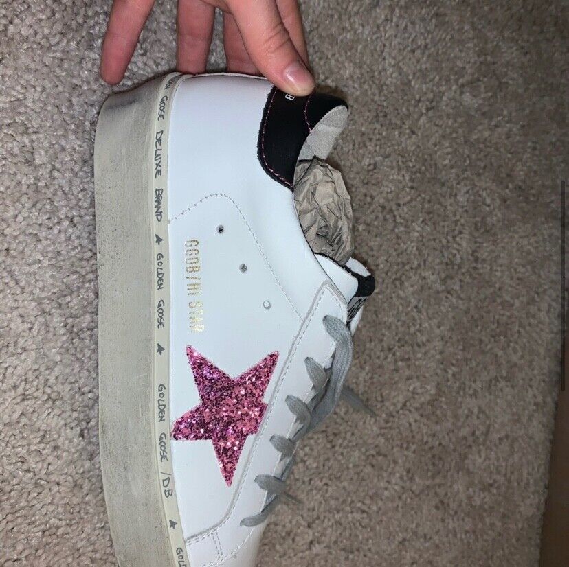 Authentic golden goose hi star sneaker size 37 navy/white/pink