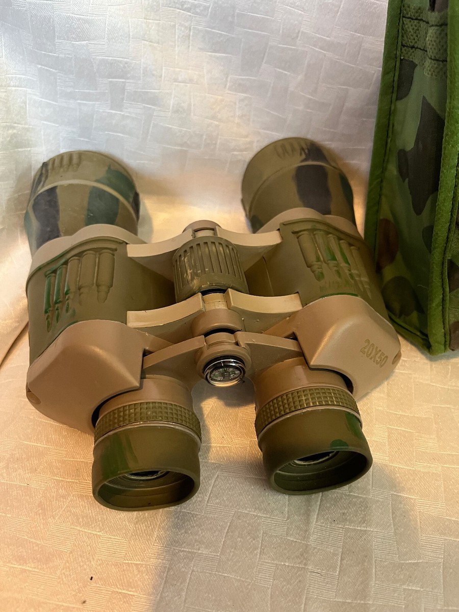 Binoculars 20x50 Camouflage w/Carrier Bird Watching Scouts Camping