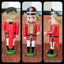 Vintage EXPERTIC NUTCRACKER Soldier Erzgebirge Rabbit Fur Made in former DDR 13"
