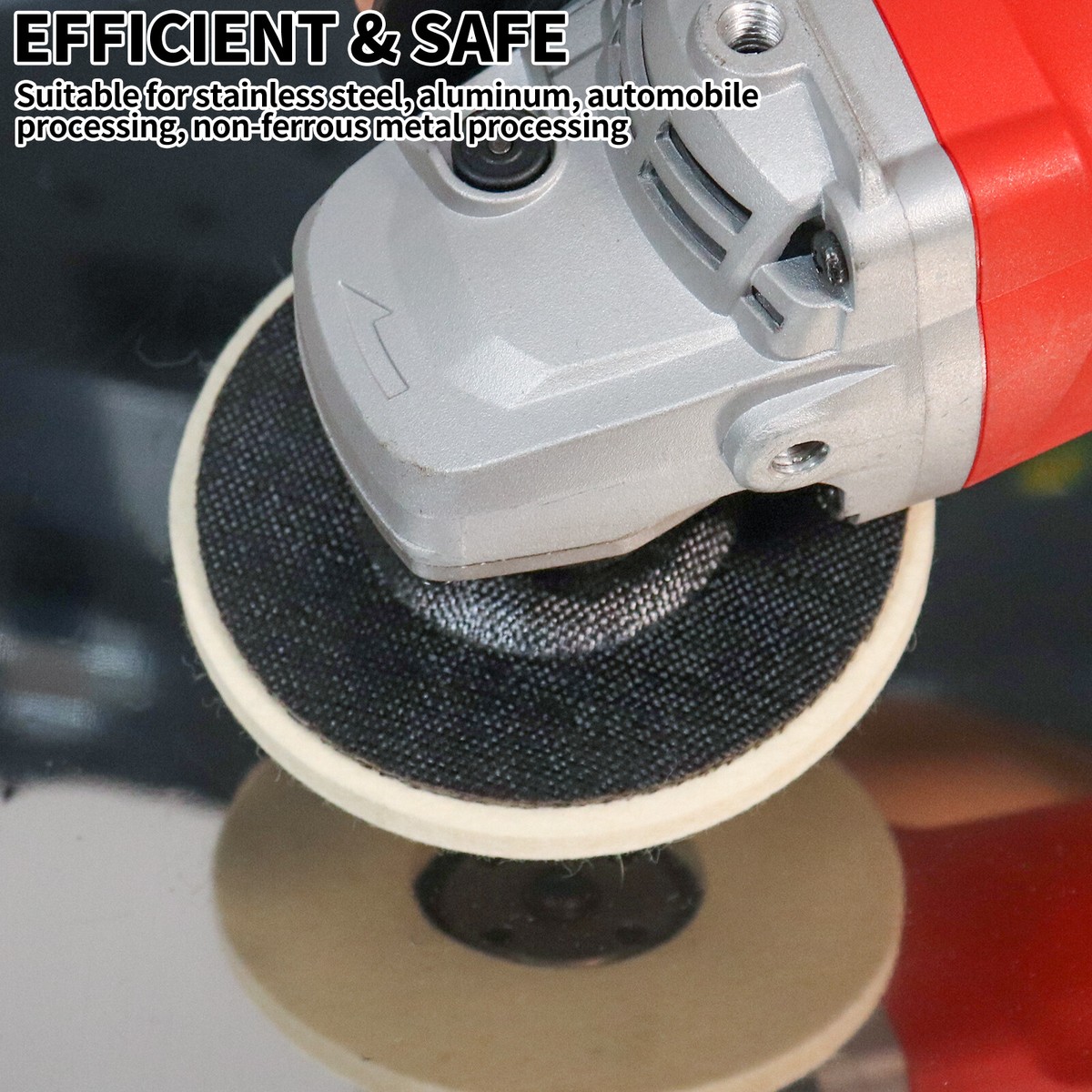 Grindshine Pro Polishing Pads - 4 Inch Wool Felt Buffing Wheels For Angle Grinder Metal & Stainless