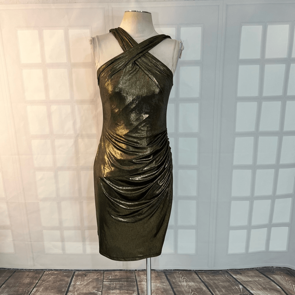 david meister gold cocktail dress David Meister main image 0