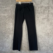 Tommy Hilfiger Pants Womens 4 Black Flat Front Pockets Tie Belt Cotton Stretch
