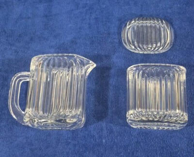 Villeroy Boch Crystal Quadra Creamer & Sugar bowl/ Lid  Discontinued 