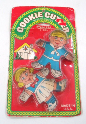 Vintage New Stainless Steel Capers Gingerbread Person Shaped Cookie Cutters 