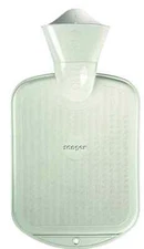 SANGER 0.8 Liter Rubber Hot Water Bottle - Made in Germany (White)