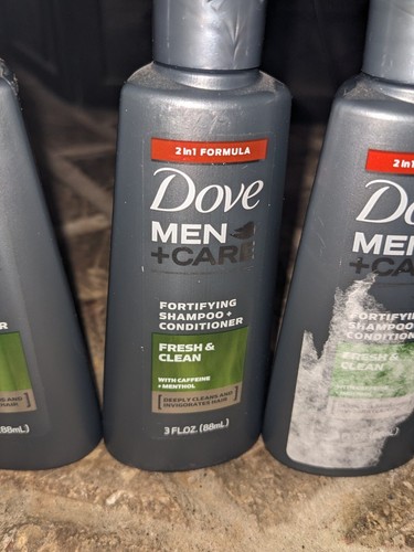 4 Dove Men Care Fresh & Clean Shampoo + Conditioner Travel Size - 3 oz each - Picture 2 of 3