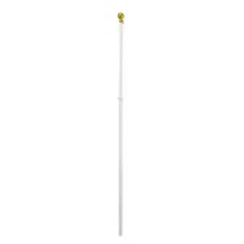 8ft - Ball Top White Aluminum Indoor Office Flag Pole (Pole Only)