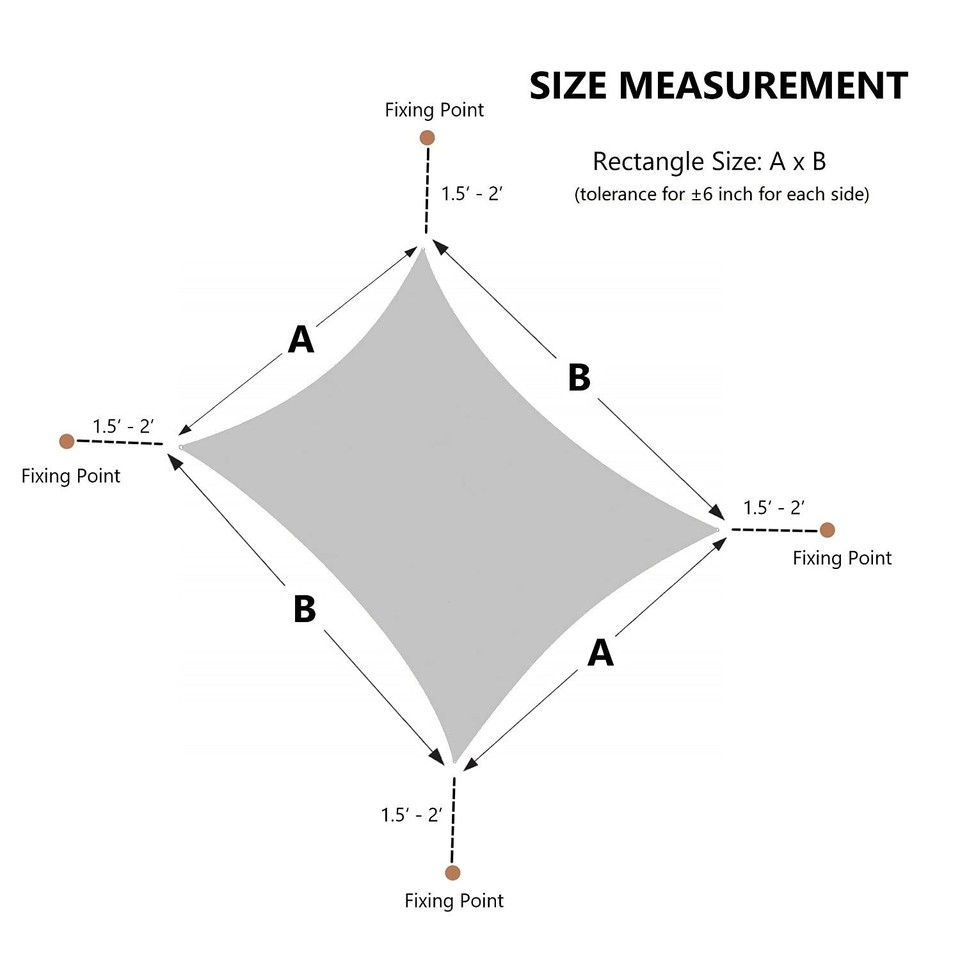 AsterOutdoor Sun Shade Sail Rectangle 16' x 20' UV Block Canopy for