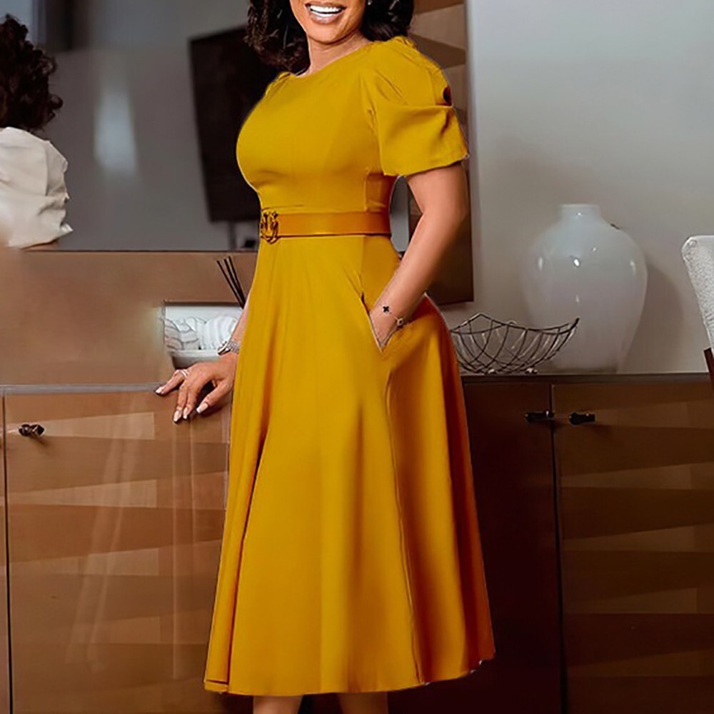 casual maternity summer dresses OUGES Dress for Baby Shower Photoshoot Ruffle Sleeve Maxi with Pockets(Apricot,S) at Amazon Women's Clothing store US Shoe Size:7.5 tropical vacation outfit Plus Size Cheap Summer Wear it for a