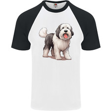 Old English Sheepdog Dog Mens S/S Baseball T-Shirt