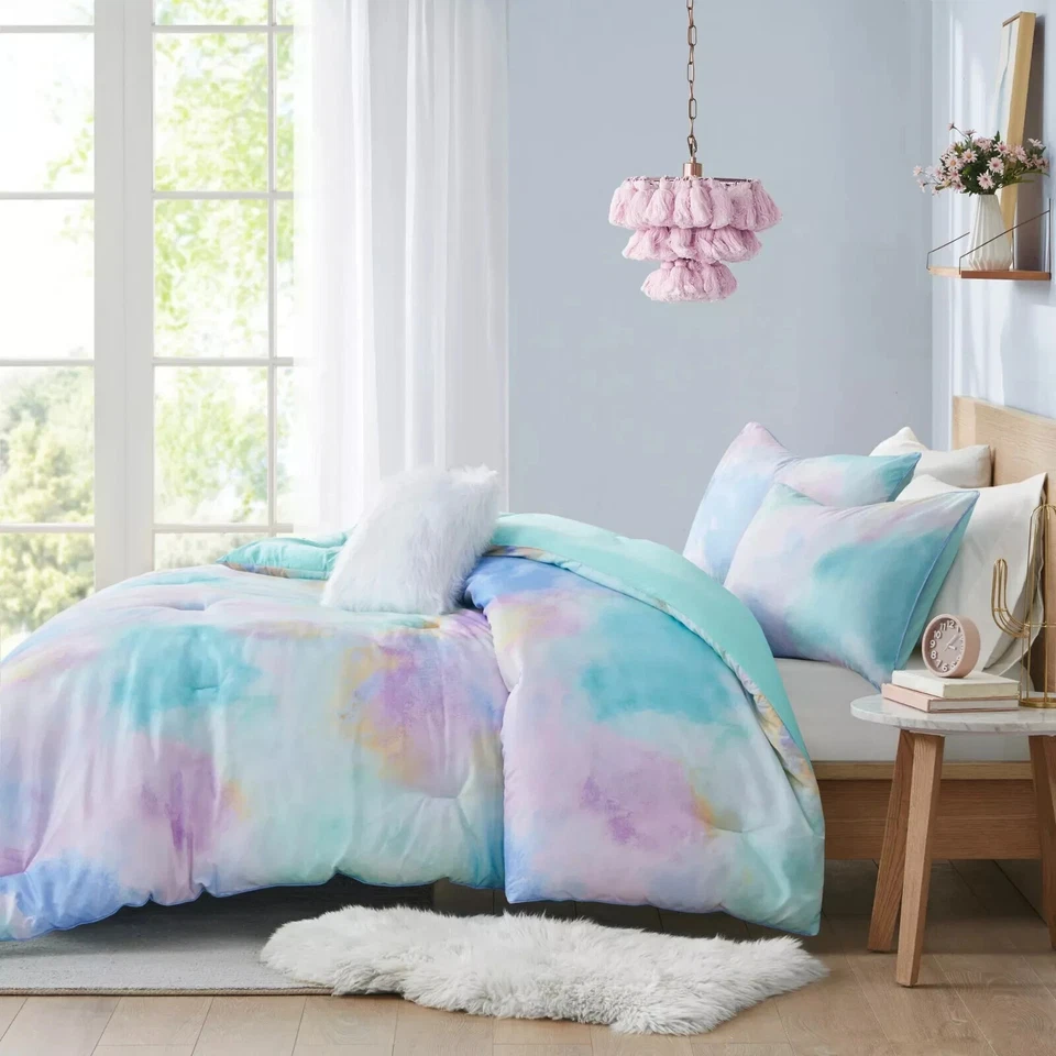 Intelligent Design Cassiopeia Watercolor TieDye Printed Comforter Set Full Queen - Image 4 of 4
