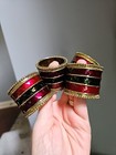 Pier 1 Imports Metal Enameled Boho Napkin Rings Holders Set of 4 