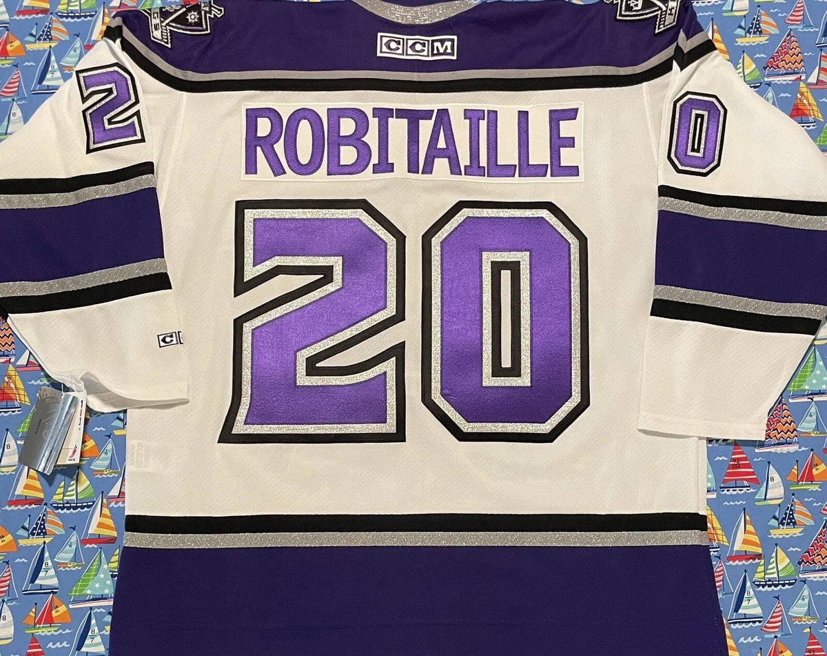 Vintage 90s CCM Los Angeles Kings Luc Robitaille Hockey Jersey Shield Size  XL