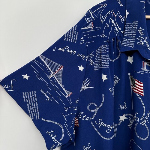 Vintage Y2K Tunic Top Shirt Size 5X USA 4th of July Patriotic America Button Up - Picture 5 of 11