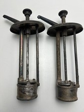 2 dispensadores de bomba de jarabe de fuente de soda perilla de porcelana larga de colección RARA
