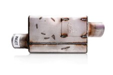 2 Spintech Mufflers 9224 Super Pro Series 2.5 Offset In Offset Out