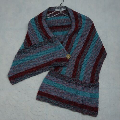 MissLook Wrap Scarf Shawl Women's Size L Multicolor Cotton 1 Button Regular Fit