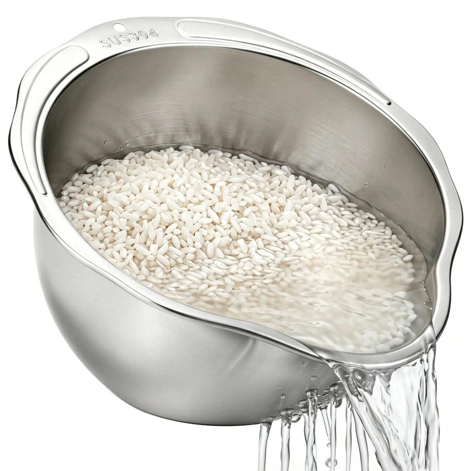 Rice Strainer & Rice Washing Bowl Stainless Steel - 5.6 Qt Professional Fine ...
Opens in a new wind