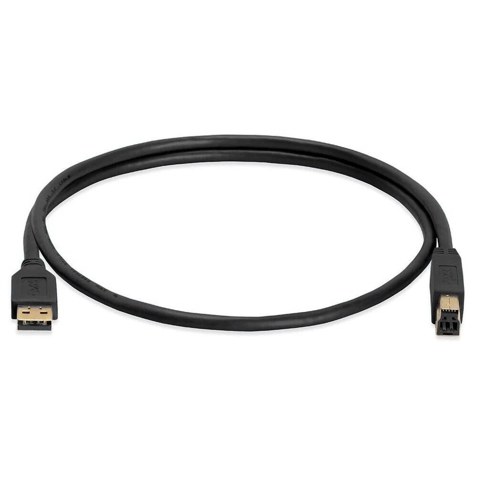3 Feet Black USB 3.0 Printer Cable USB Type A to B Super Speed Data Transfer - Image 2 of 3