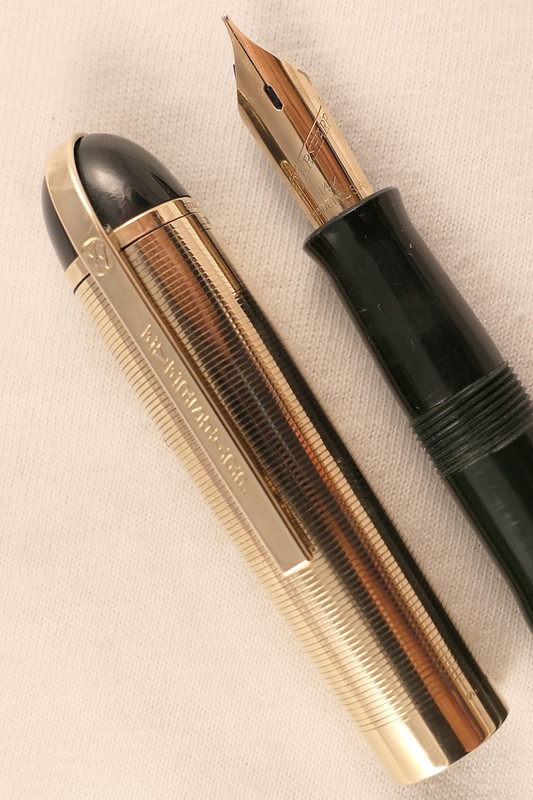 VINTAGE 1940s MARINE GREEN EVERSHARP SKYLINE FOUNTAIN PEN ~ GOLD CAP ~ RESTORED!