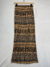 Vtg 90s Stonebridge Broomstick Maxi Skirt Small Animal Print Grunge Hippie Boho