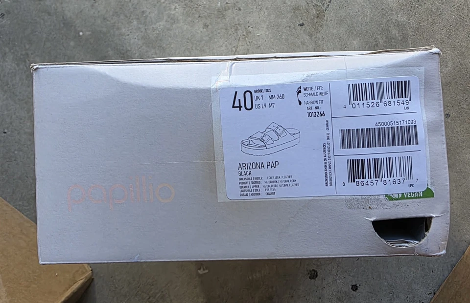 Birkenstock/papillio Arizona Pap cuero exquisito color negro estrecho Foto 2 de 4