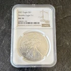 U.S. Mint 2021 American Silver Eagle Heraldic Eagle Type 1 NGC MS70 1 oz .999