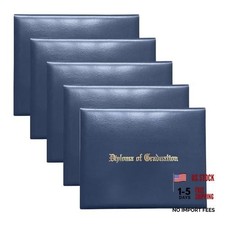 Navy Diploma Cover Holder 8.5x11 Inch Certificate - Graduation Folder - 5 Packs