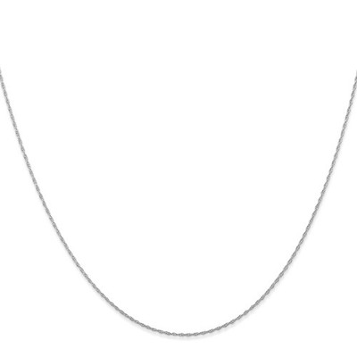 10 Karat Weißgold Zopfkette Halskette, 0,5 mm