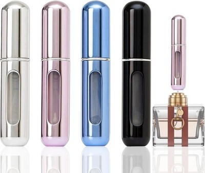 4PC Portable Mini Refillable Perfume Atomizer Bottle, Travel Size Refillable Per