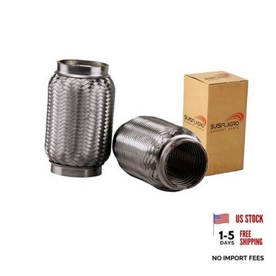 Exhaust Flex Pipe (Interlock Lining OEM-Grade) 100% Stainless Steel 2.25X6 1 PC
