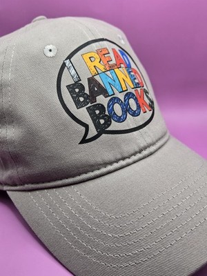 I Read Banned Books Cap Hat Adult Adjustable Gray