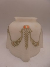 ART DECO OPAQUE WHITE GLASS PAINTED NOUVEAU DESIGN PENDANT LIGHT LAMP SHADE
