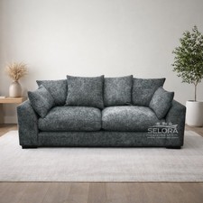 Chenille Fabric Sofa Set 3 and 2 Seater 3+2 Grey Black Modern Sofa