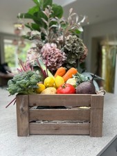 Apple Crate Slatted Brown Storage Box Kitchen Vegetable Fruit Shop Display Wood