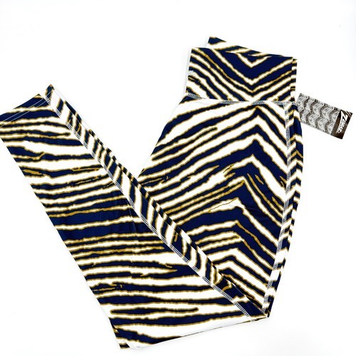ZUBAZ MARINEBLAU & METALLIC GOLD ZEBRA-STREIFEN LEGGINGS - GRÖSSE LARGE - NEU MIT ETIKETT - Bild 3 von 14