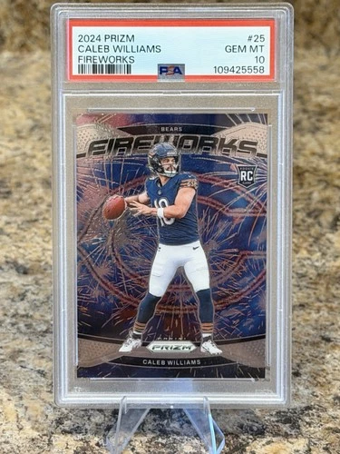 2024 Panini Prizm - Fireworks Caleb Williams #25 (RC) PSA 10