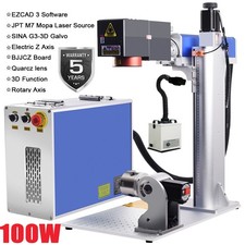 3D 100W JPT MOPA Fiber Laser Marking Machine EZCAD3 Curved Relief Deep Engraving